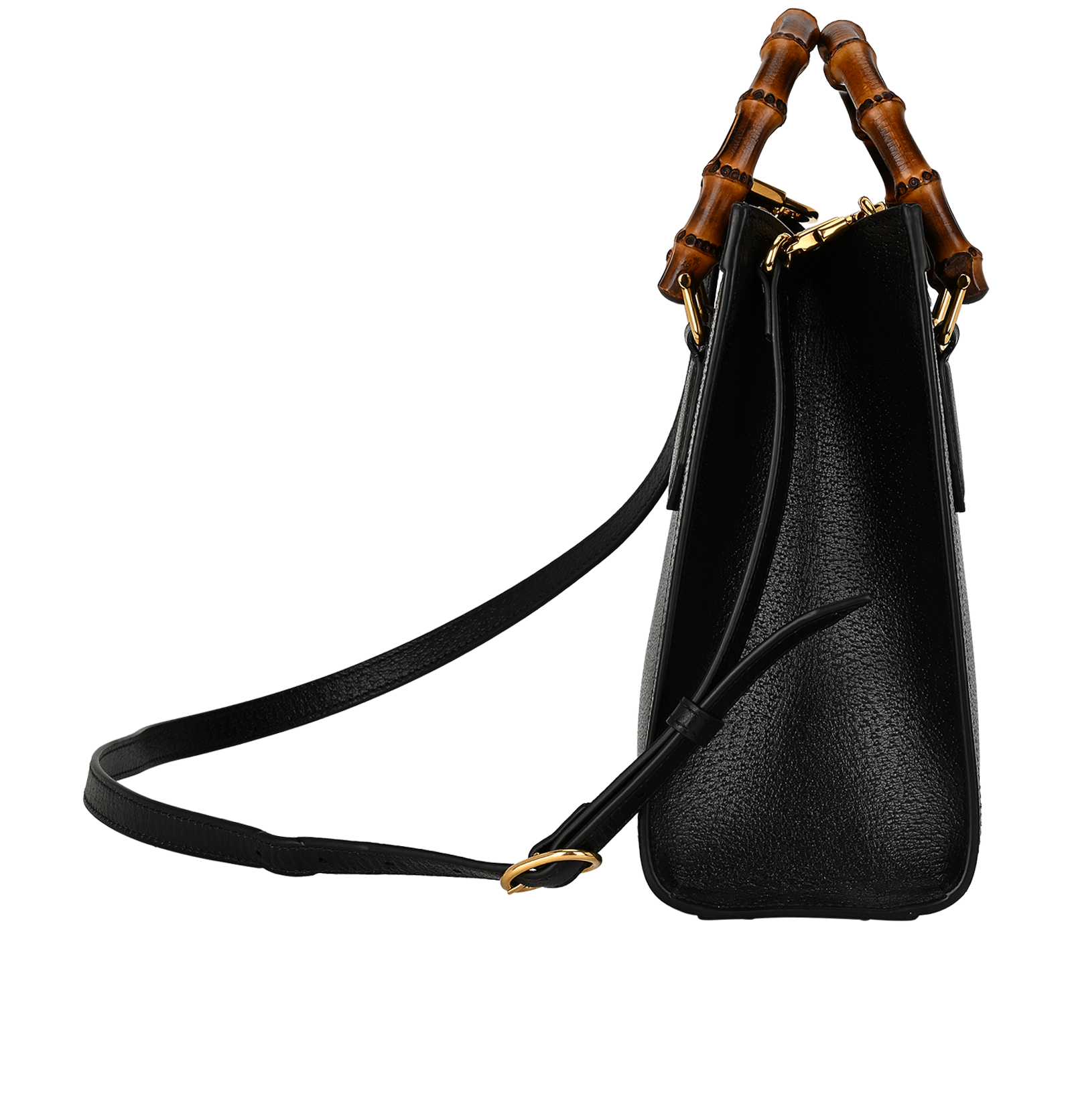 Medium Diana Tote, &pound;1,500, Handbags, Black, Leather, Side view